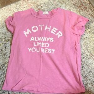 MOTHER Pink Graphic Kids Tee with White Slogan